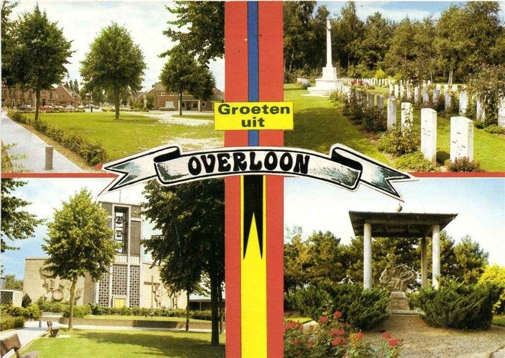 Groeten uit Overloon - 4 afb dorp - 1994 gelopen, Ophalen of Verzenden, 1980 tot heden, Gelopen, Noord-Brabant