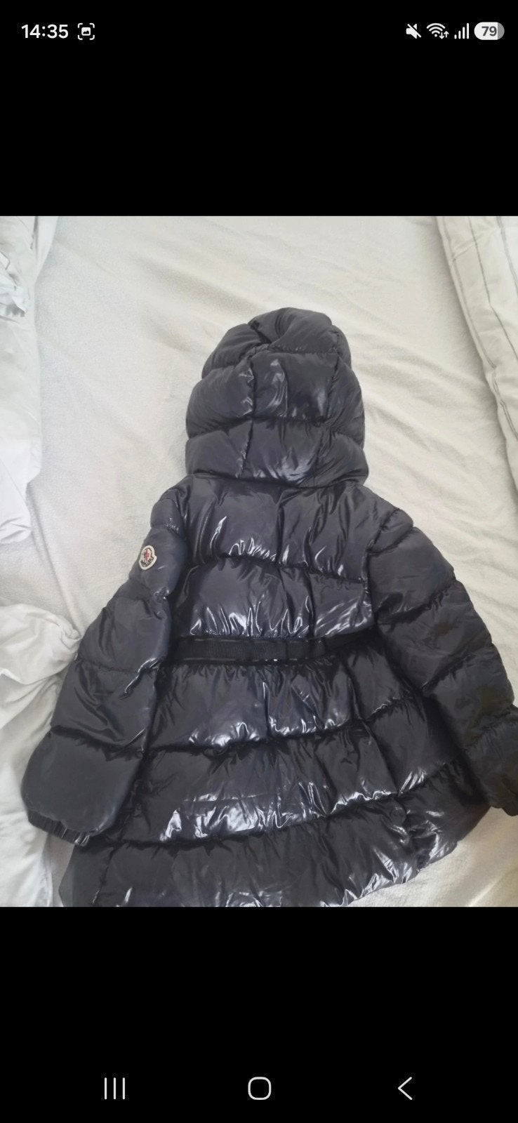 Moncler winterjas meisjes donkerblauw maat 3A (valt klein), Ophalen of Verzenden, Zo goed als nieuw, Moncler, Meisje