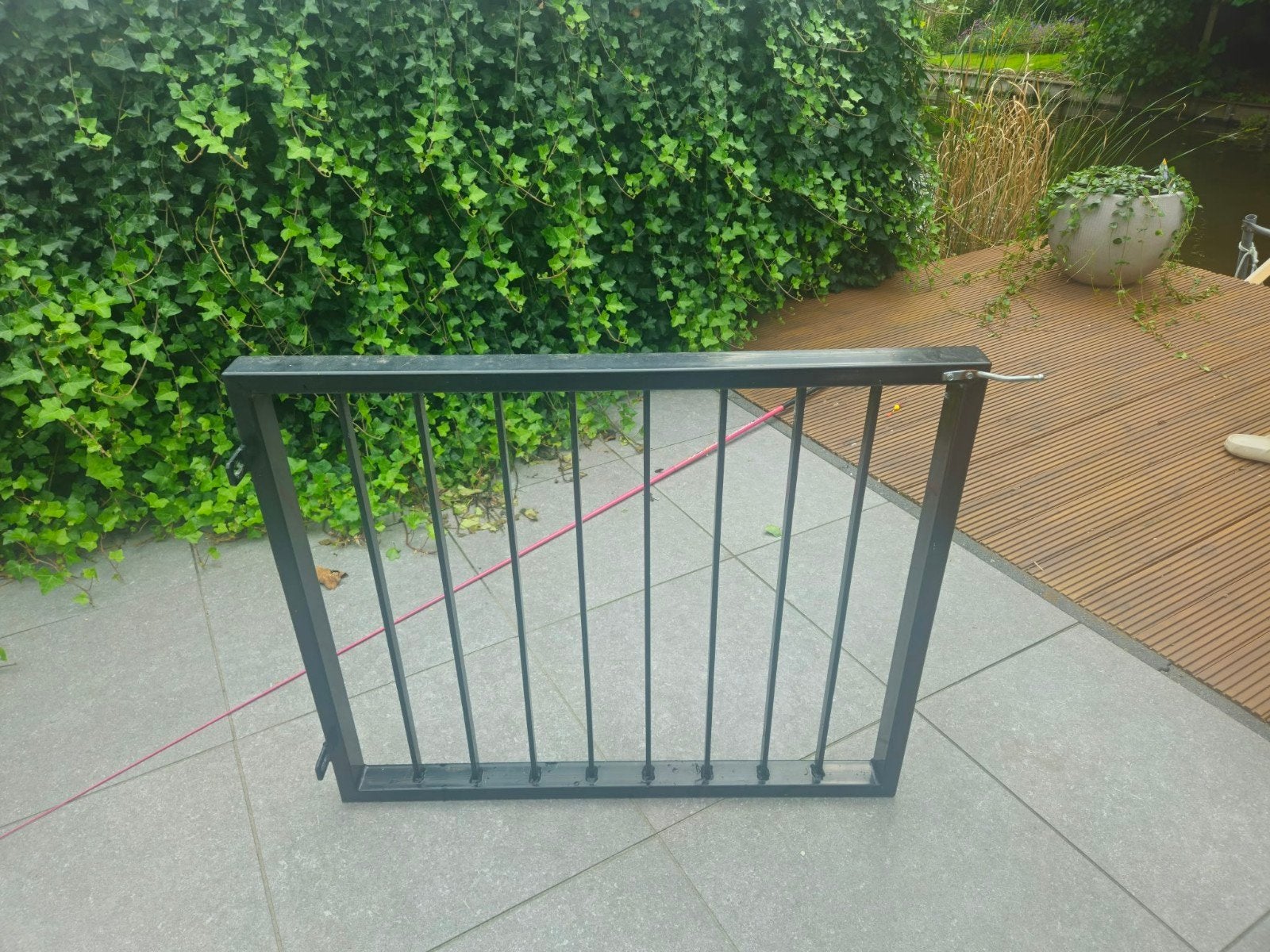 Zwart spijlenhekwerk met poortje, Ophalen, Met poort, Gebruikt, Spijlenhekwerk