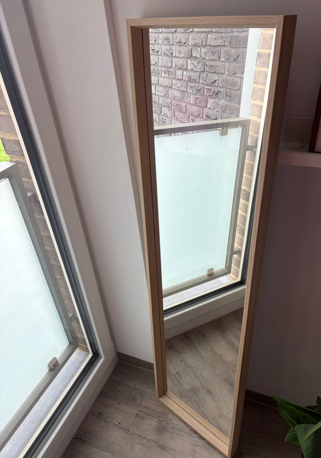 Ikea spiegel eikenhouten look, Huis en Inrichting, Ophalen, Minder dan 50 cm, Zo goed als nieuw, Minder dan 100 cm