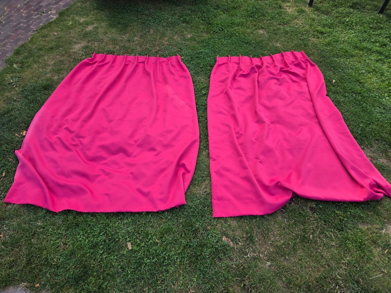 Roze gordijnen - set van 2, Huis en Inrichting, Ophalen, Gebruikt, Plooiafwerking, Polyester