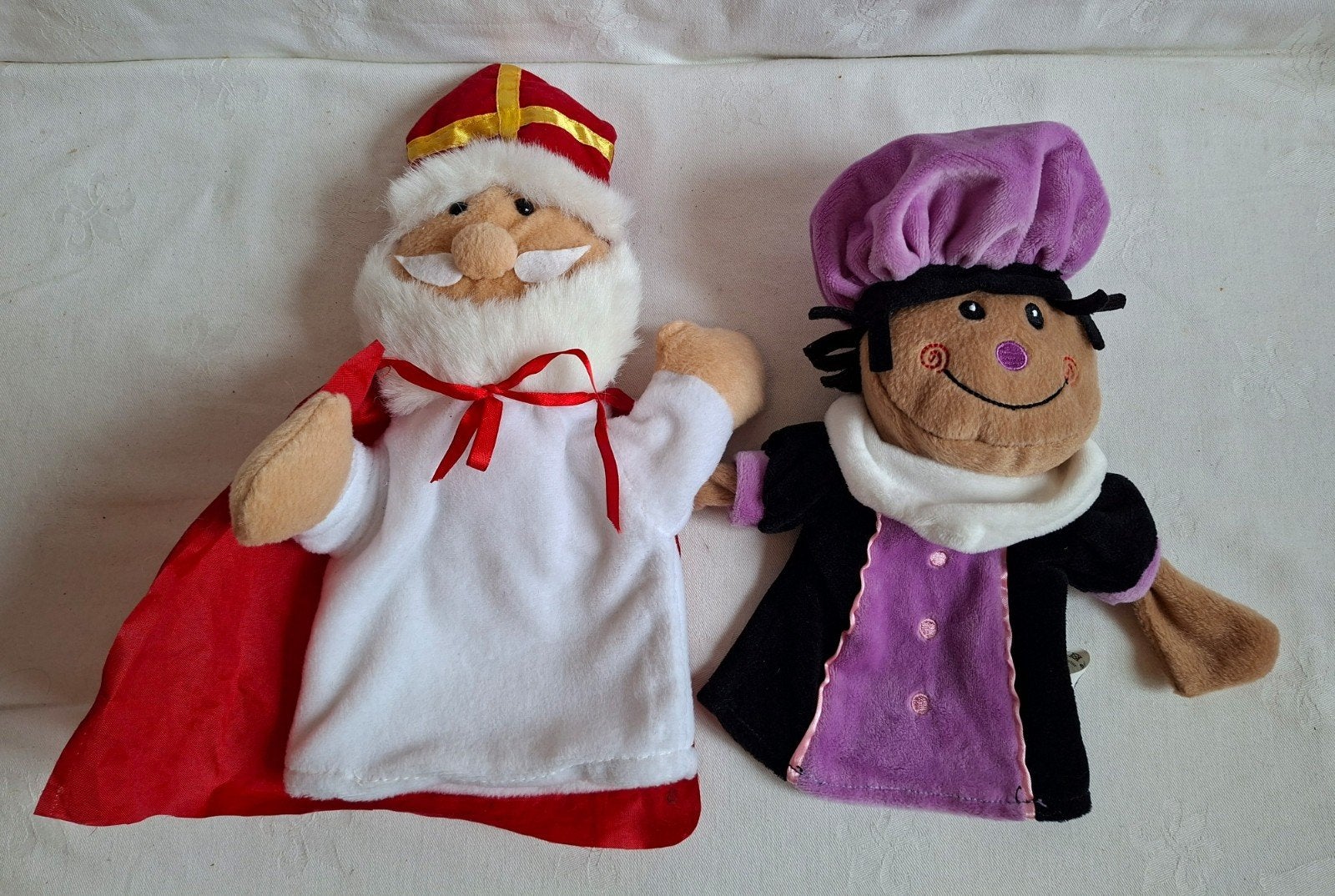 Knuffels handpoppen Sinterklaas en zwarte Piet, Ophalen of Verzenden