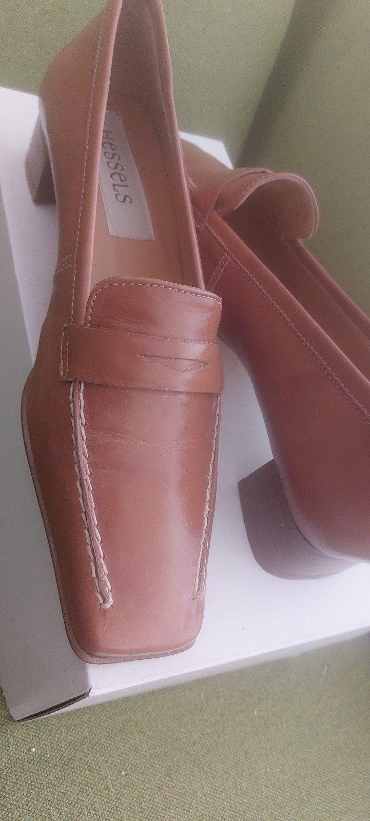 Hessels schoenen met hakje, middenbruin, Schoenen met lage hakken, Bruin, Hessels, Nieuw