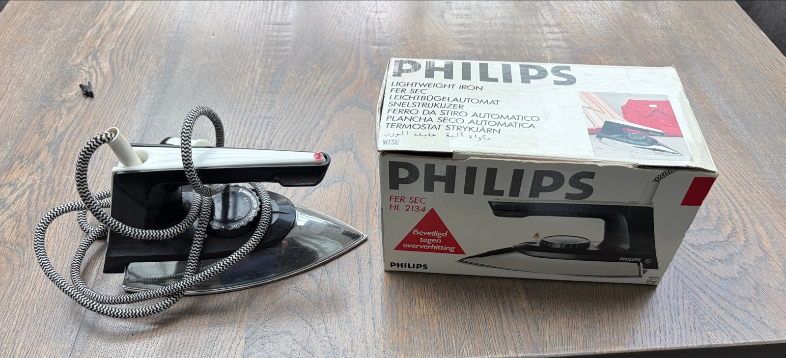 Ouderwetse Philips strijkbout - Vintage Strijkijzer, Ophalen, Gebruikt, Strijkijzer met snoer