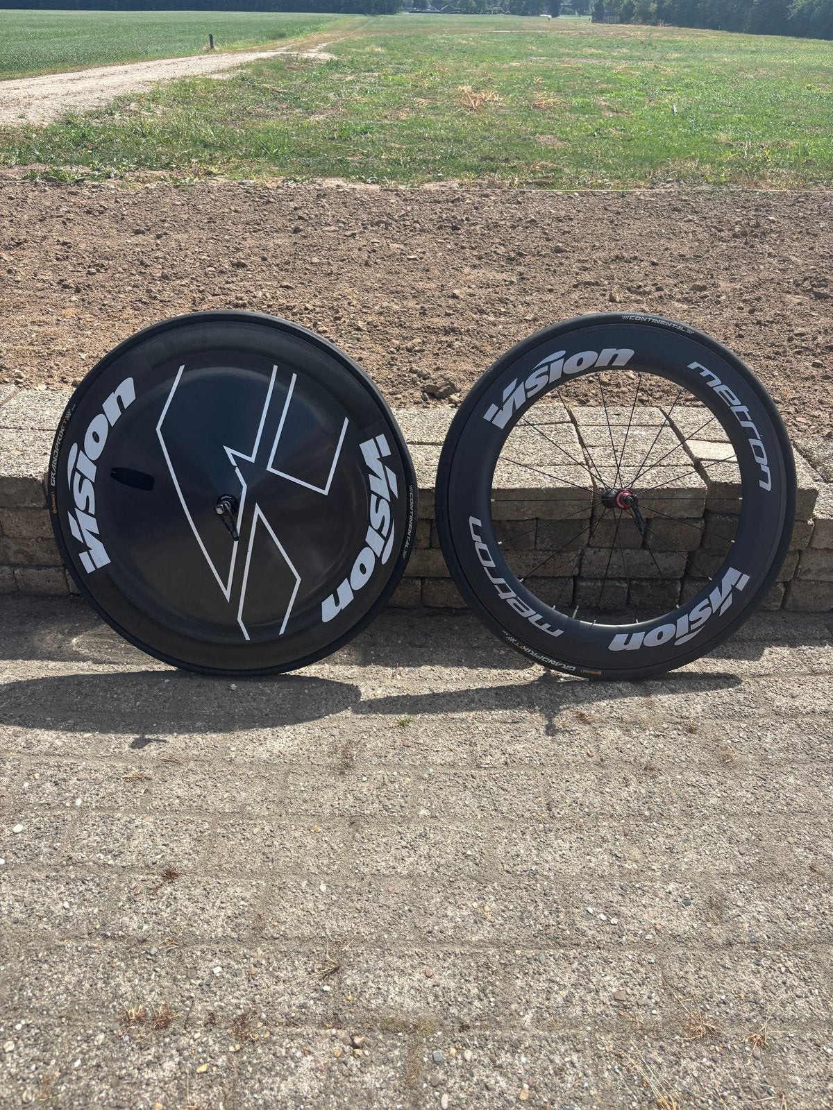 Vision Metron TT Wielset, Fietsen en Brommers, Fietsonderdelen, Zo goed als nieuw, Wiel, Carbon, Racefiets, Ophalen