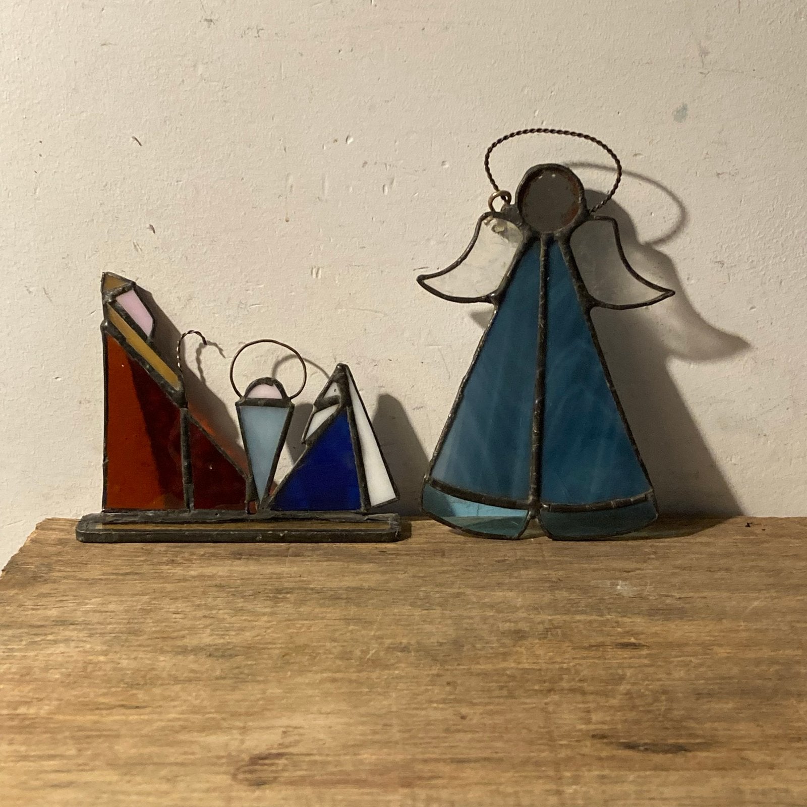 vintage kerst versiering glas in lood, Diversen, Ophalen of Verzenden