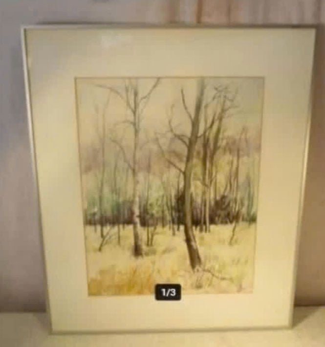 Mooi Geschilderd aquarel 'Winter in de Kempen' - Wuyts M, Antiek en Kunst, Gesigneerd, Ophalen of Verzenden, Landschap, Aquarel