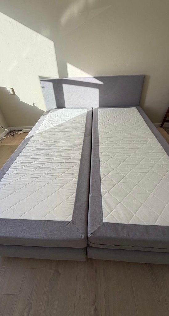 Boxspring (Cisano) 160x200 lichtgrijs, Ophalen, Gebruikt, Tweepersoons, 200 cm