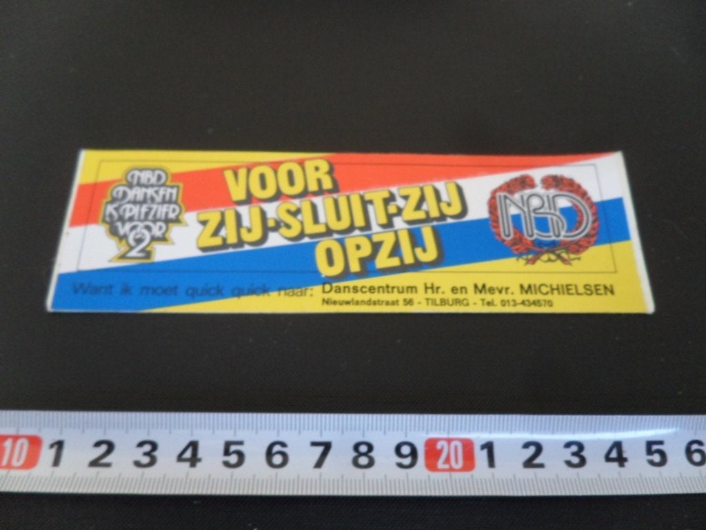 sticker Tilburg Danscentrum Hr. en Mevr. MICHIELSEN Nieuwlan, Ophalen, Zo goed als nieuw