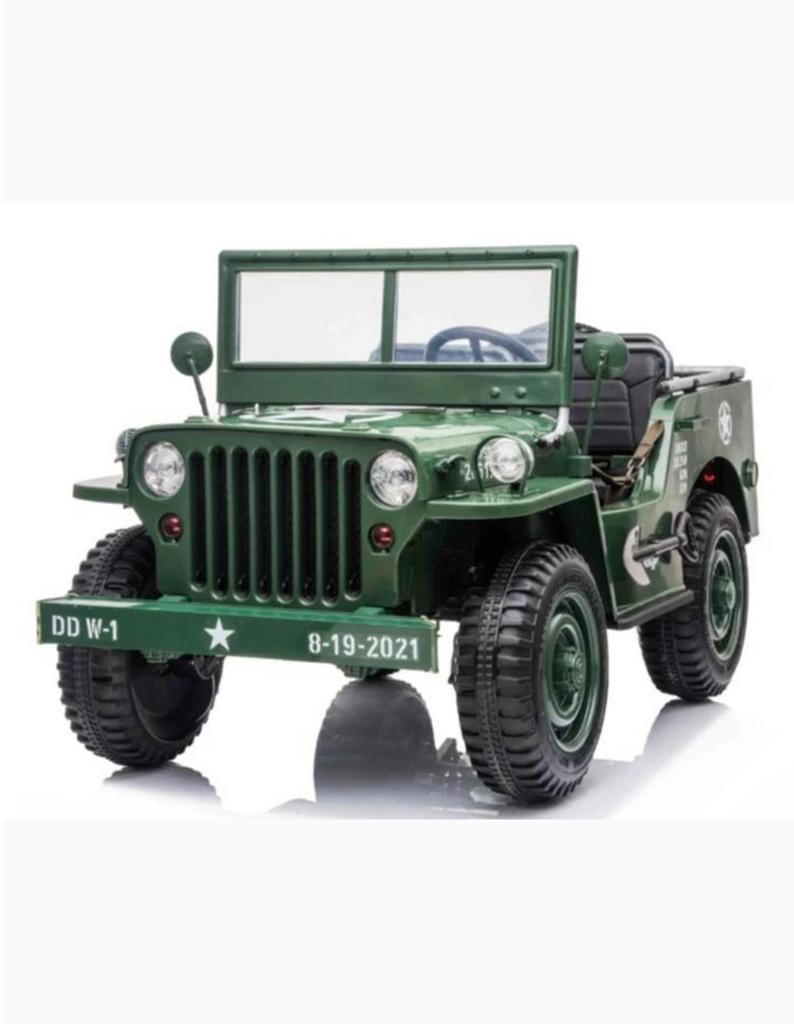 Army Willy’s Jeep Kinderauto – 4x90W – 3 Persoons – 4WD, Ophalen of Verzenden, Nieuw, Overige typen
