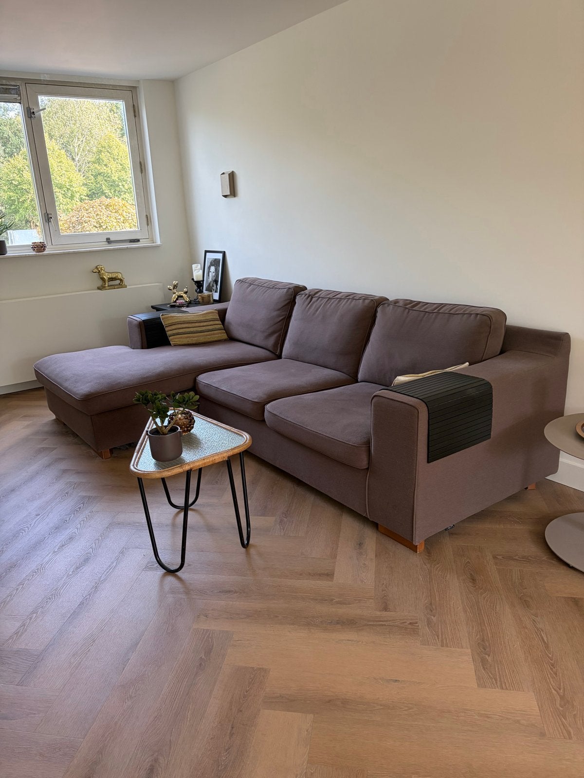 Loungebank/ hoekbank en losse fauteuil, Ophalen, Gebruikt, Stof, Modern landelijk