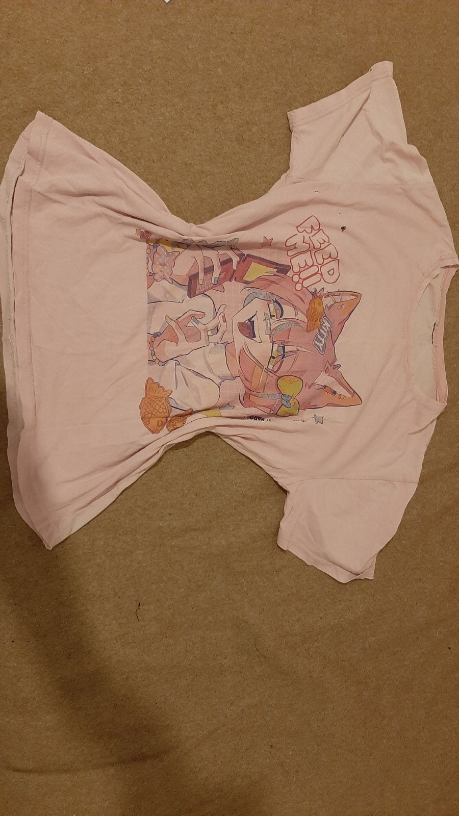 Roze T-shirt met anime print - Maat M, Onbekend, Korte mouw, Roze, Gedragen