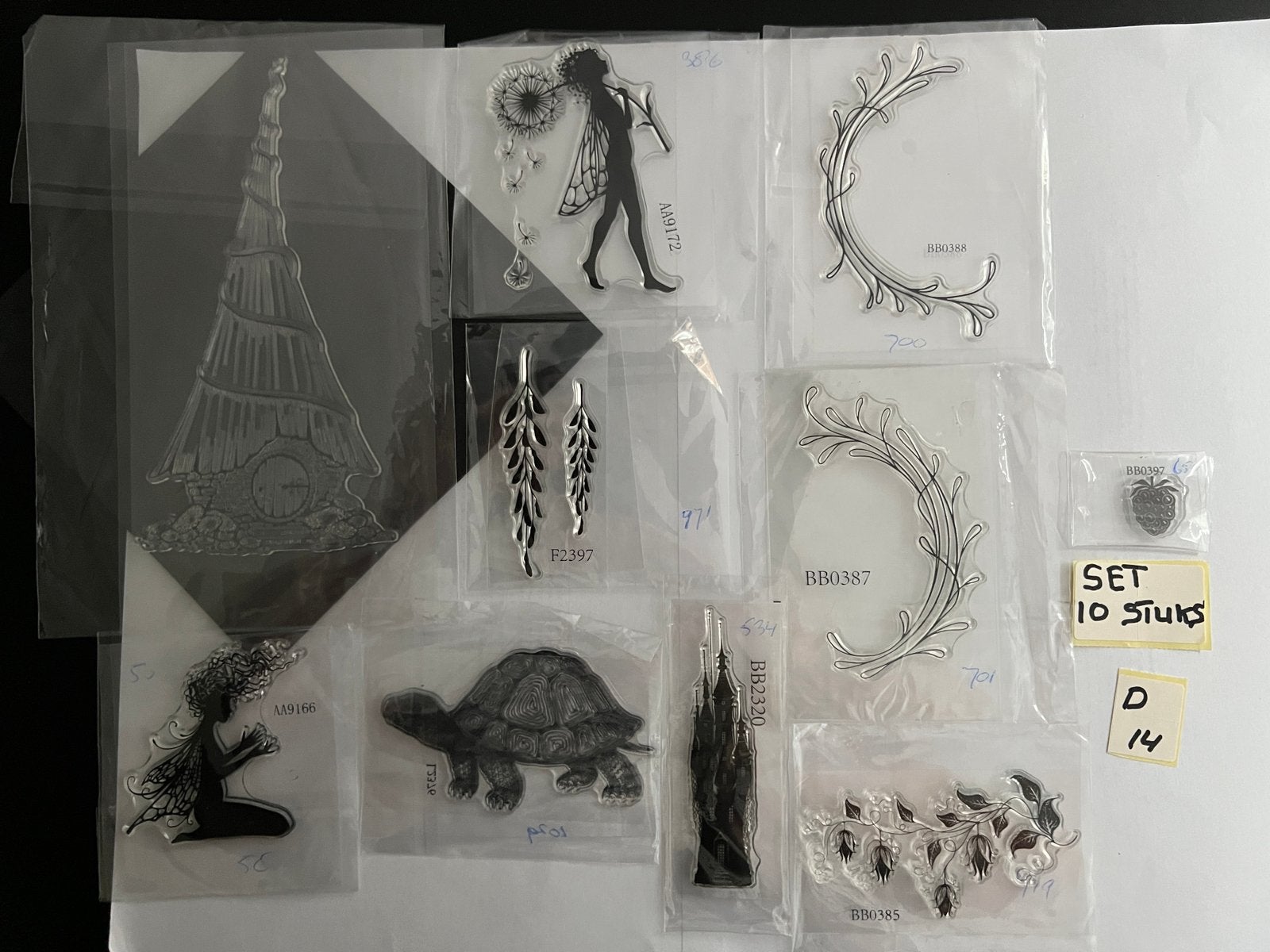 Set van 10 stempels met Lavinia afbeeldingen Nieuw, Ophalen, Nieuw, Clearstamp