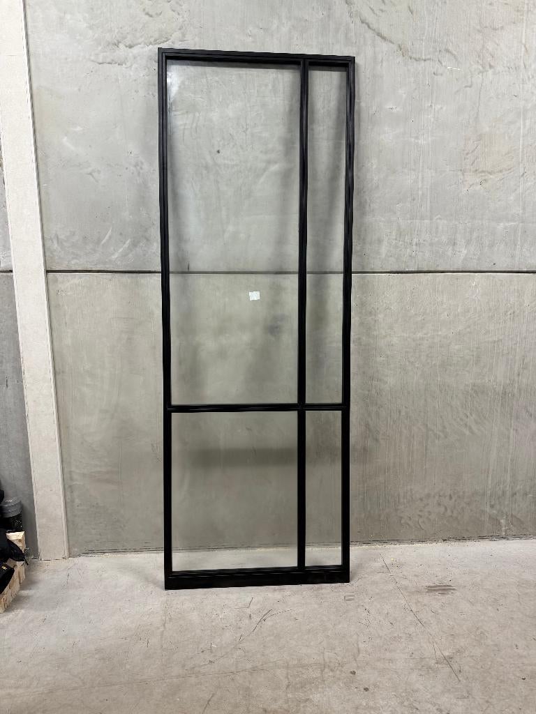 Luxe stalen taatsdeur zwart met softclose | 2577x929 | 75, Ophalen, Binnendeur, Nieuw, Glas
