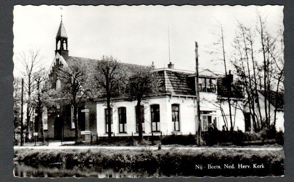 Oude Ansicht - Nij Beets - Ned. Herv. Kerk - Frl., Verzamelen, Ophalen of Verzenden, 1940 tot 1960, Gelopen, Friesland