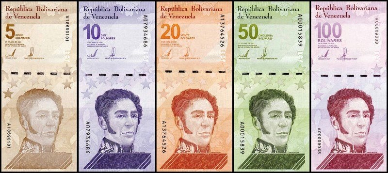 Venezuela 2021, nu in prijs verlaagd 5 t/m 100 miljoen (UNC), Verzenden, Zuid-Amerika, Setje