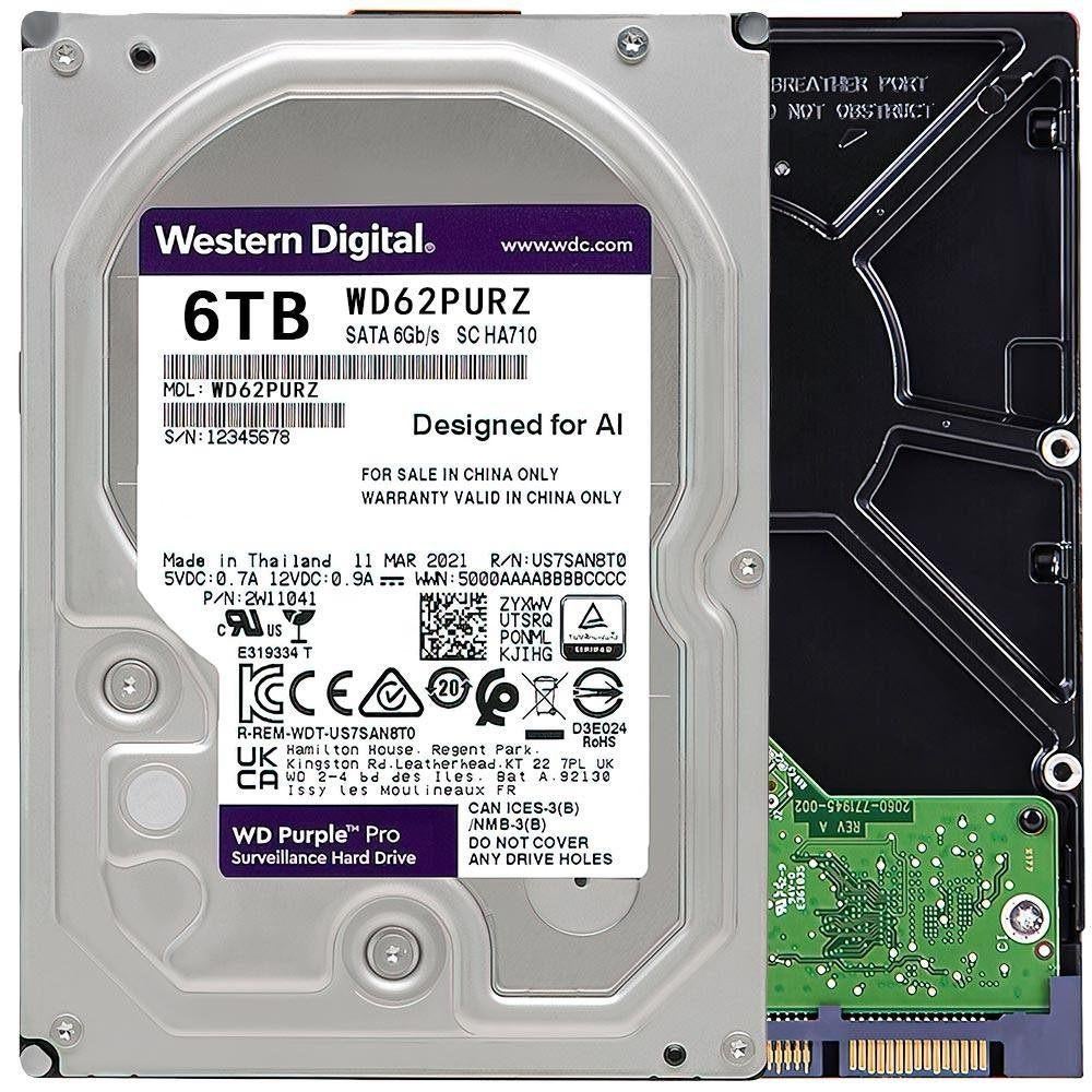 WD Purple WD62PURZ 6TB, Ophalen, Intern, Western Digital, 6tb