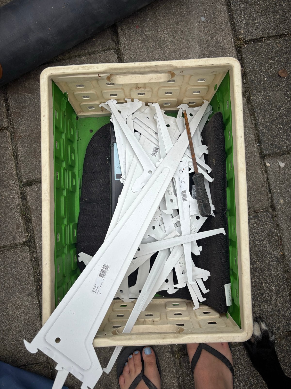 Partij witte plankdragers, diverse maten, Ophalen, Gebruikt