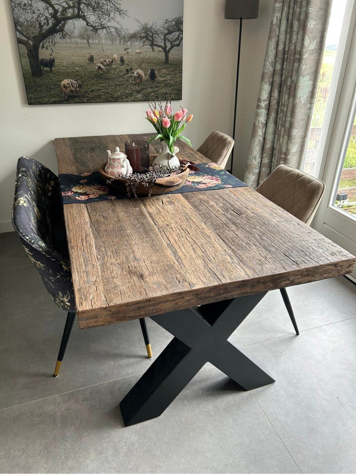 Landelijke eettafel, Ophalen, 200 cm of meer, 50 tot 100 cm, Zo goed als nieuw