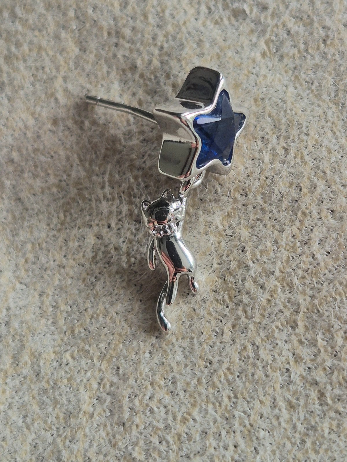 Nieuwe Zilveren 925 Katten Oorbellen met Zirkonia Steen, Sieraden, Tassen en Uiterlijk, Oorbellen, Met kristal, Hangers, Nieuw