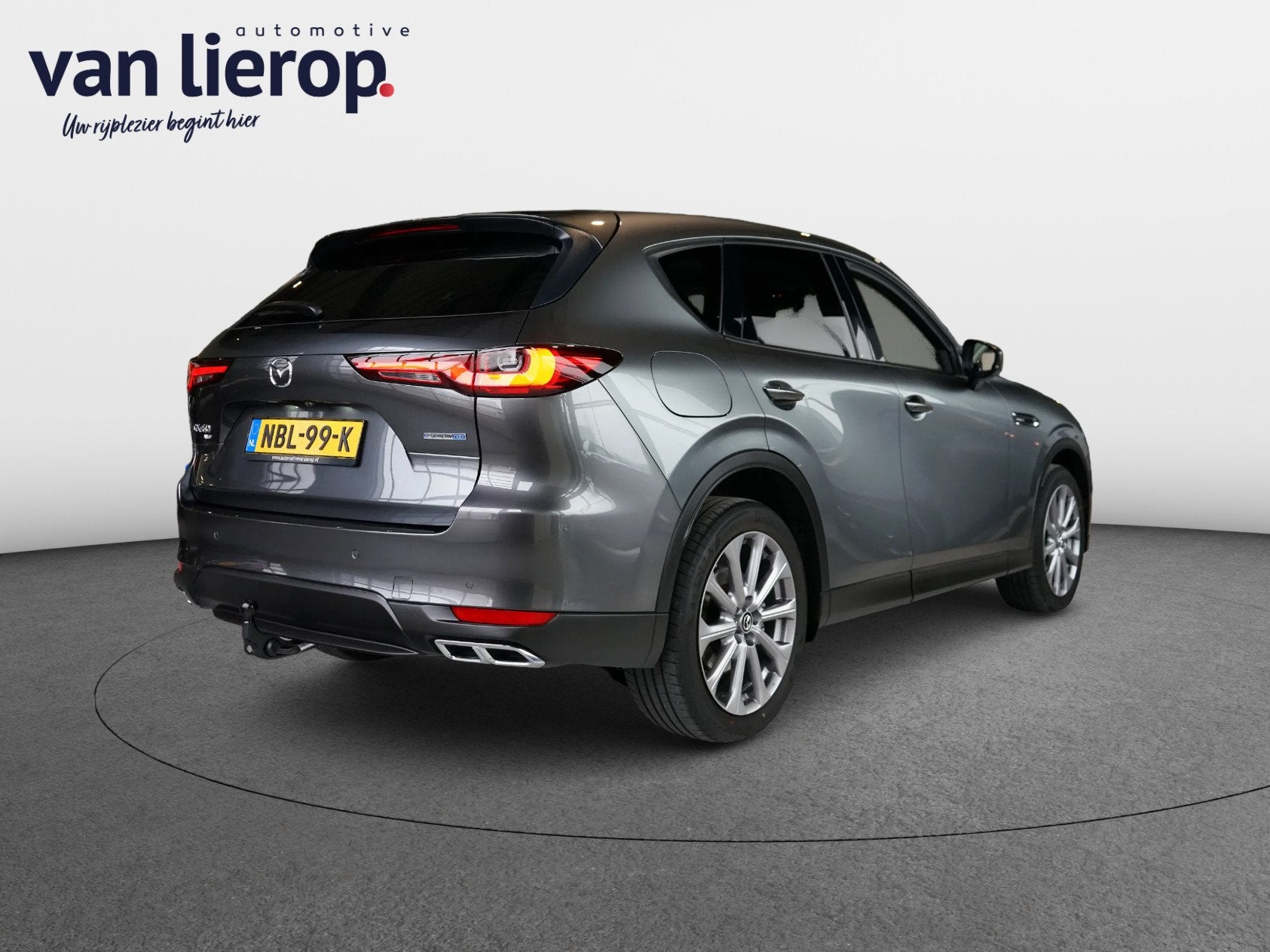 Mazda CX-60 2.5 e-SkyActiv PHEV Exclusive-Line TREKHAAK, Auto's, Automaat, Dealer onderhouden, Stof, Gebruikt