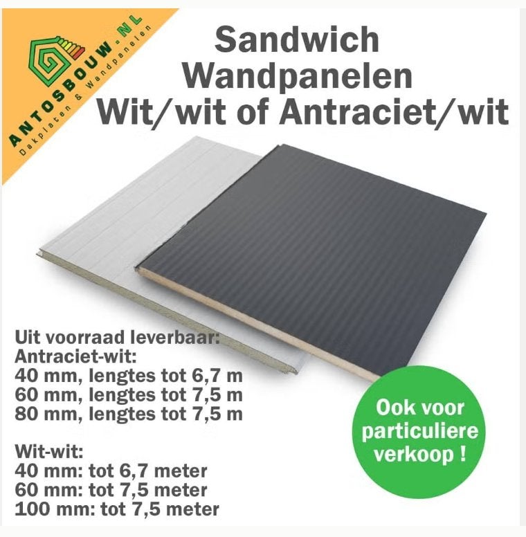 Sandwich/wand nieuwe gelegenheidspartij panelen A en B keus, Ophalen, Nieuw