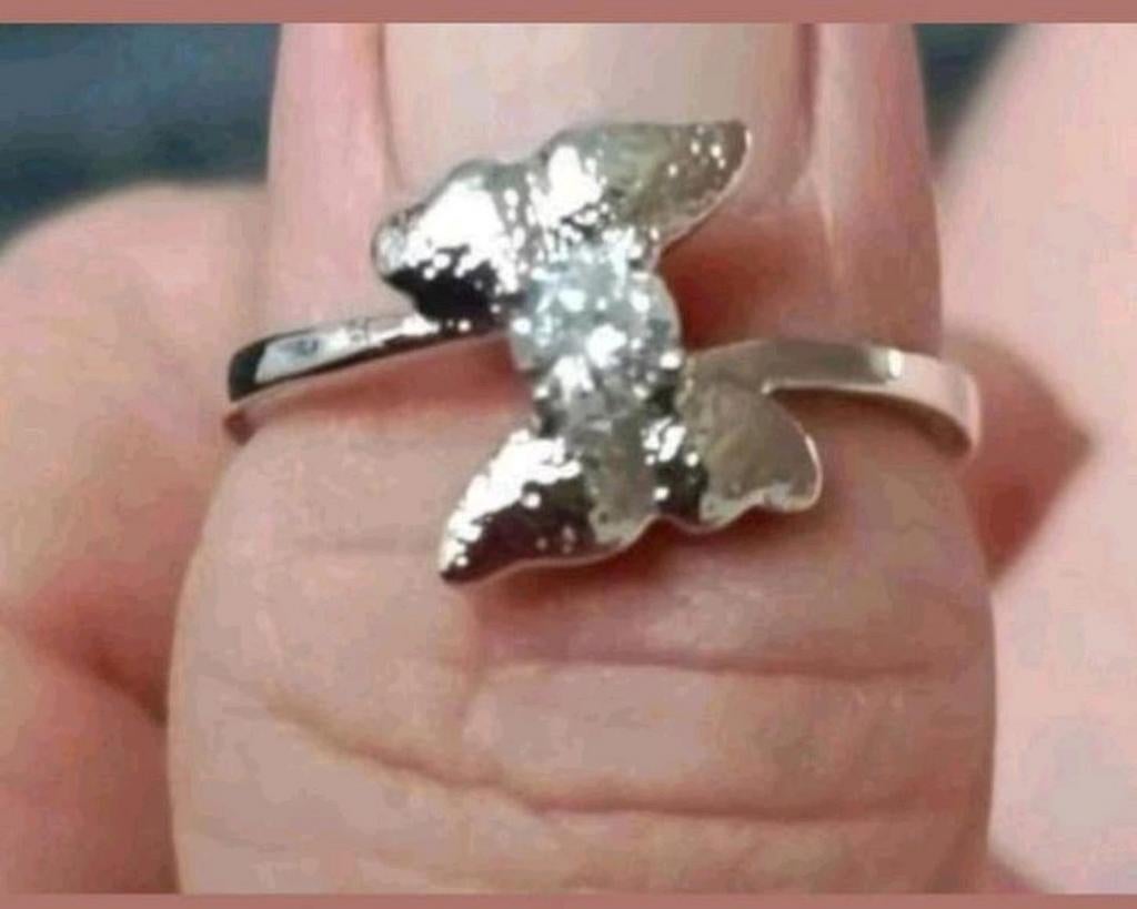 Zilveren ring Swarovski maat 18, Verzenden, Nieuw, Zilver, Zilver