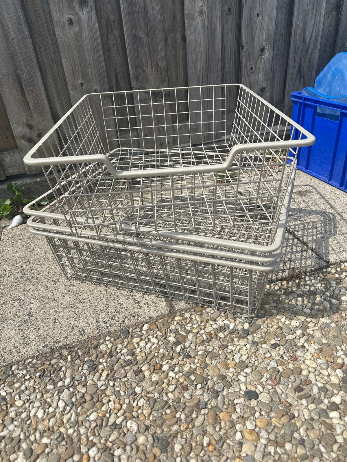 Set van 4 metalen opbergmanden - grijs ikea, Ophalen, Gebruikt, Mand, Vierkant