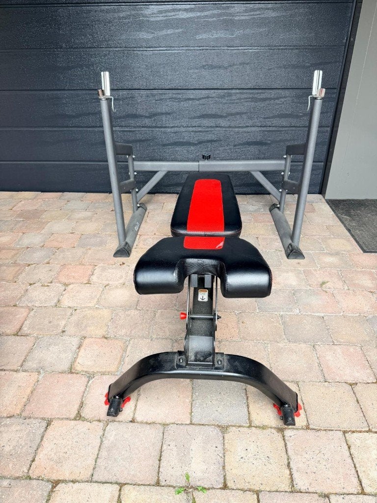 Bowflex verstelbare halterbank + =bankdrukrek, Sport en Fitness, Ophalen, Zo goed als nieuw, Borst, Fitnessbank