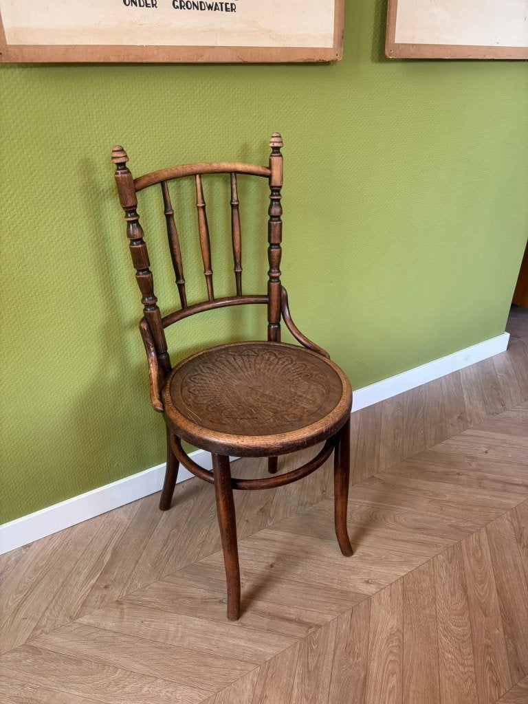 Antieke Mundus stoel – Thonet / Spijlenrug – ca. 1910, Ophalen of Verzenden