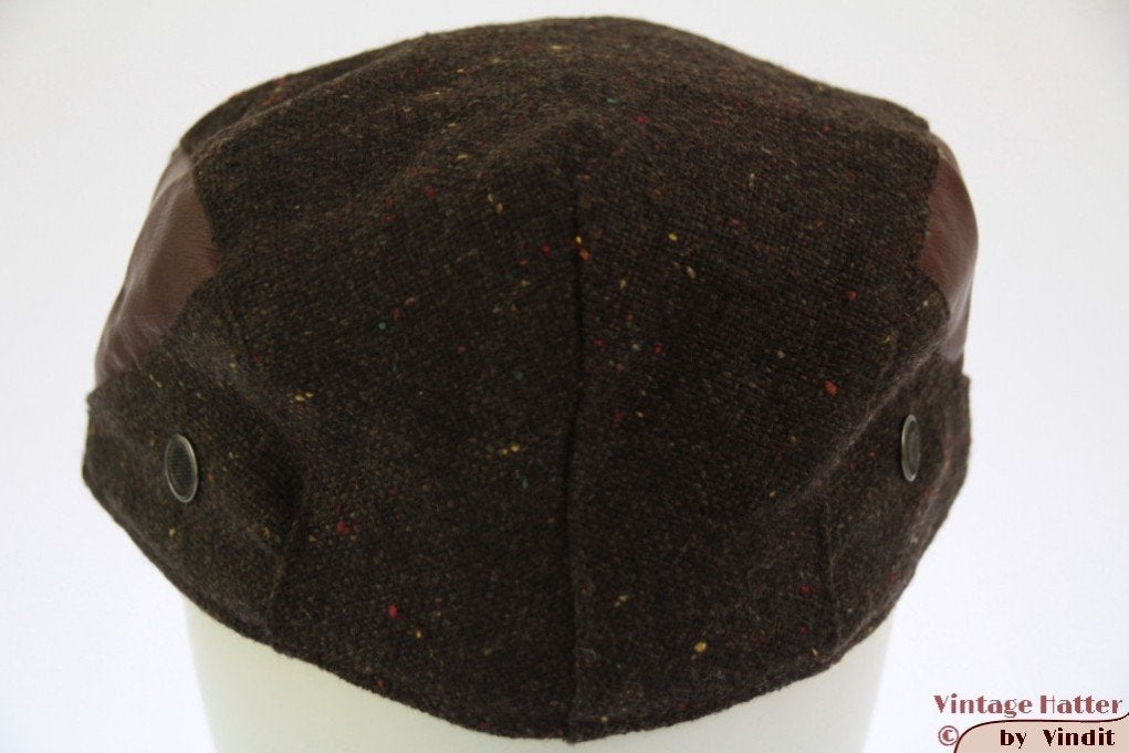 Flatcap Platte pet Hawkins katoen-leer look bruin 59 Nieuw, Nieuw, Ophalen of Verzenden, Pet, 58 of 59 cm (L, 7¼ of ⅜ inch)