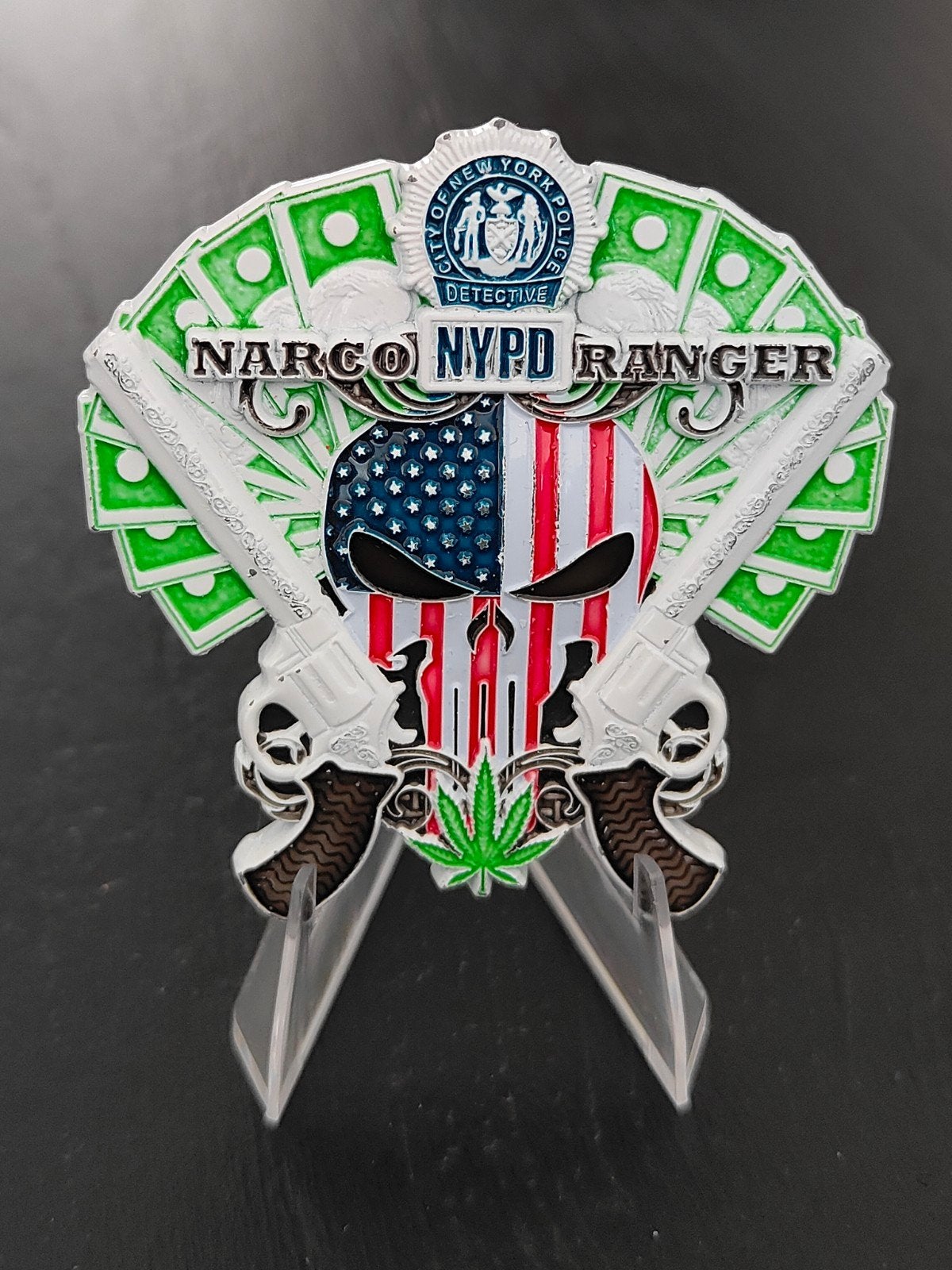 USA Politie Challenge Coin - NYPD Narco Ranger, Ophalen of Verzenden, Overige soorten, Amerika, Embleem of Badge