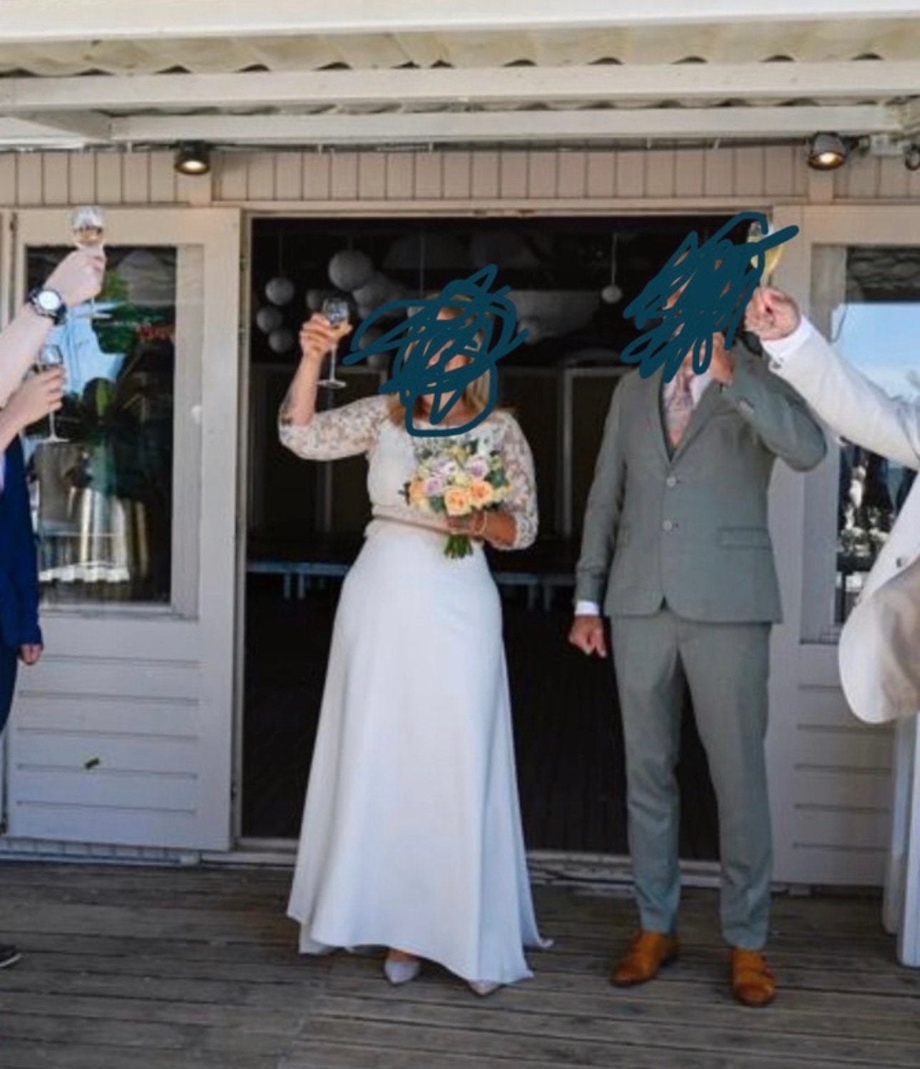 Trouwjurk  beach wedding, Ophalen of Verzenden, Gedragen, Wit, Trouwjurk
