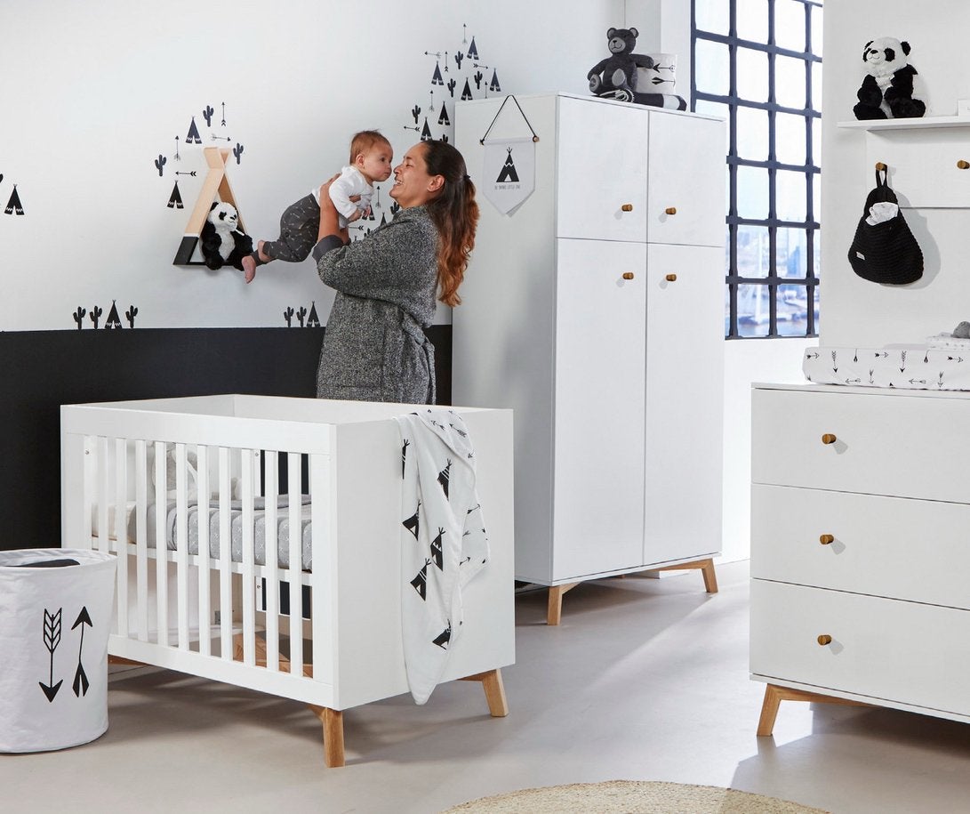 TWF Fjord bed, commode en kast. Met ombouw naar bedbank, Ophalen, Gebruikt, Jongetje of Meisje