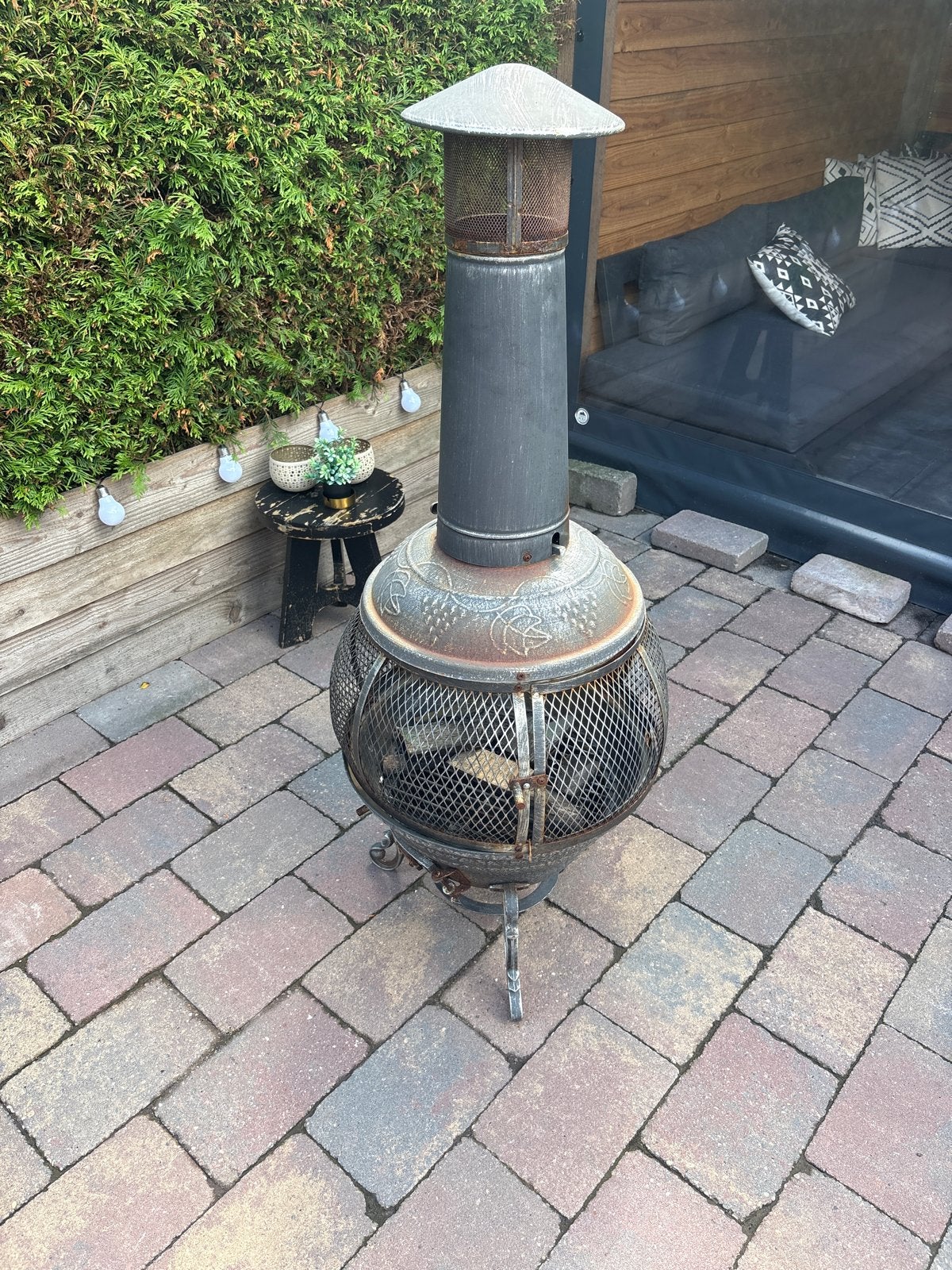 Sfeervolle kachel voor in de tuin, Ophalen, Zo goed als nieuw, Vuurton