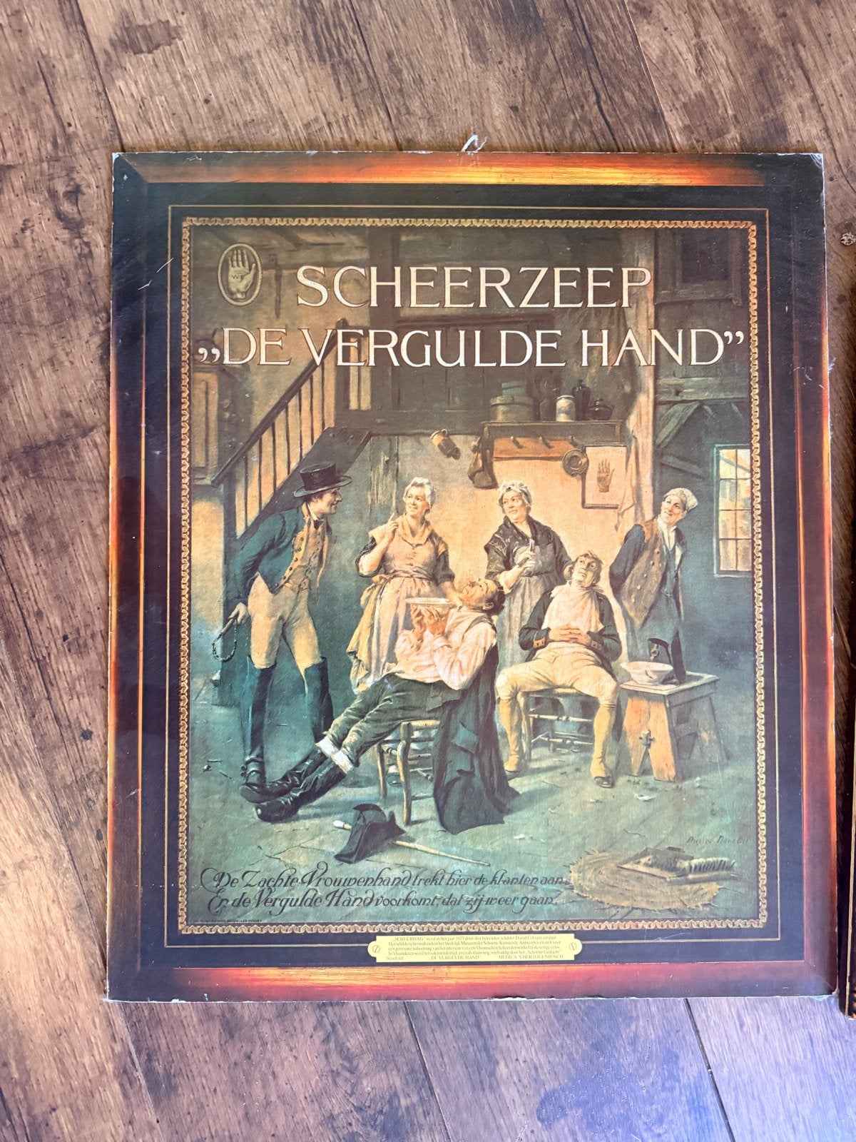 De Vergulde Hand Scheerzeep Origineel Wandplaat, Antiek en Kunst, Ophalen of Verzenden