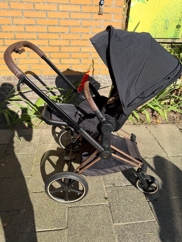 Complete Cybex Priam 4 + Cloud Z2 set – Rose Gold, Zo goed als nieuw, Combiwagen, Verstelbare duwstang, Ophalen
