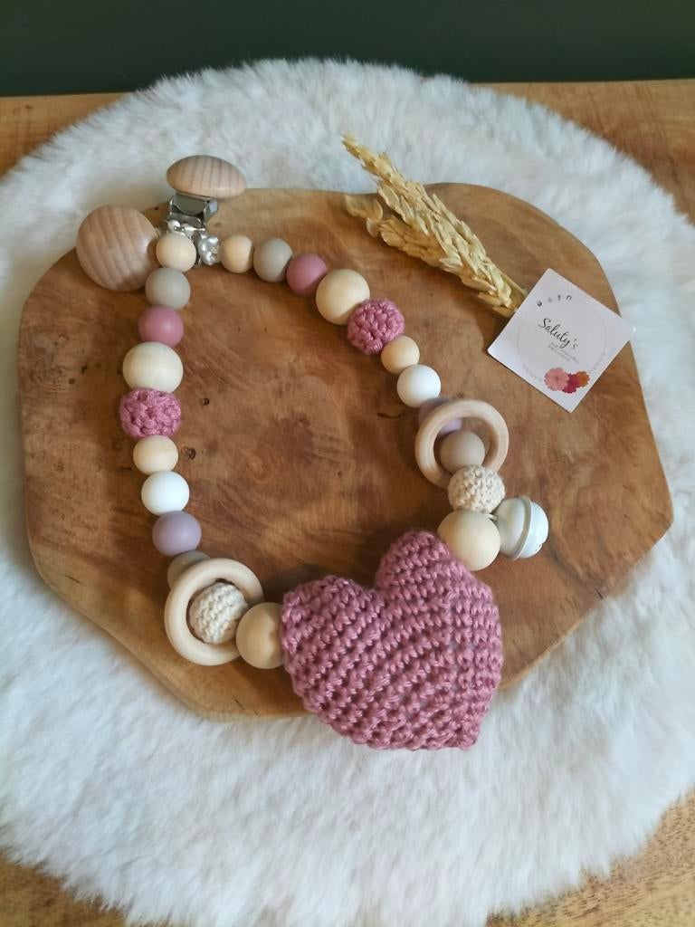 Nieuw, Wagenspanner Hartje oudroze, Kinderen en Baby's, Kraamcadeaus en Geboorteborden, Kraamcadeau, Nieuw, Ophalen of Verzenden