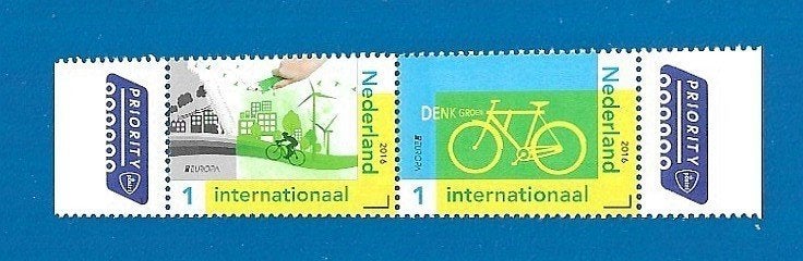 NVPH 3399-3400 PostEurop Denk Groen Duo - 2016, Verzenden, Na 1940, Postfris