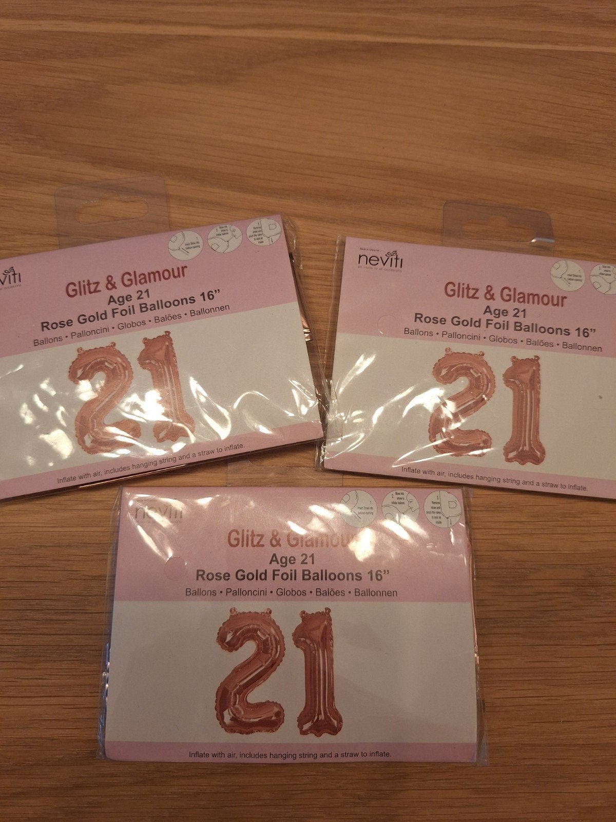 Mooie roze 21 diner ballonnen - Glitz & Glamour, Hobby en Vrije tijd, Feestartikelen, Ophalen of Verzenden, Nieuw, Versiering