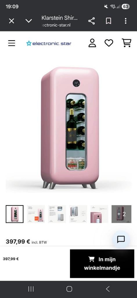 Retro Roze Wijn Klimaatkast - Perfect voor Wijnliefhebbers, Witgoed en Apparatuur, Ophalen of Verzenden