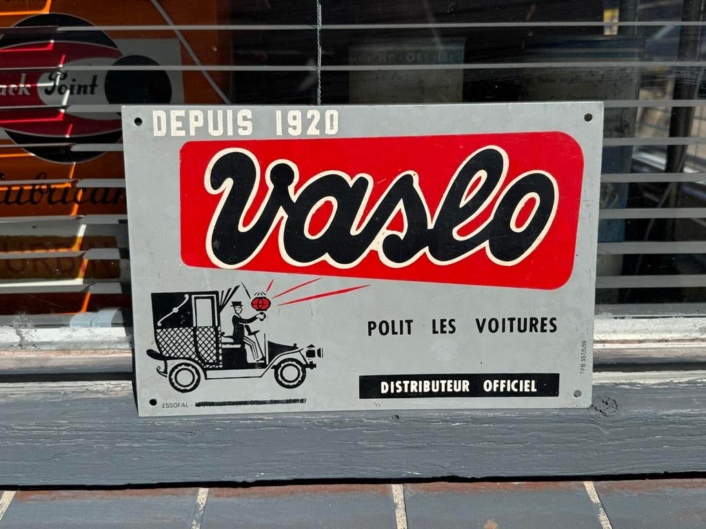 Vintage Vaslo Reclamebord - Officieel Distributeur, Ophalen, Reclamebord, Gebruikt, .