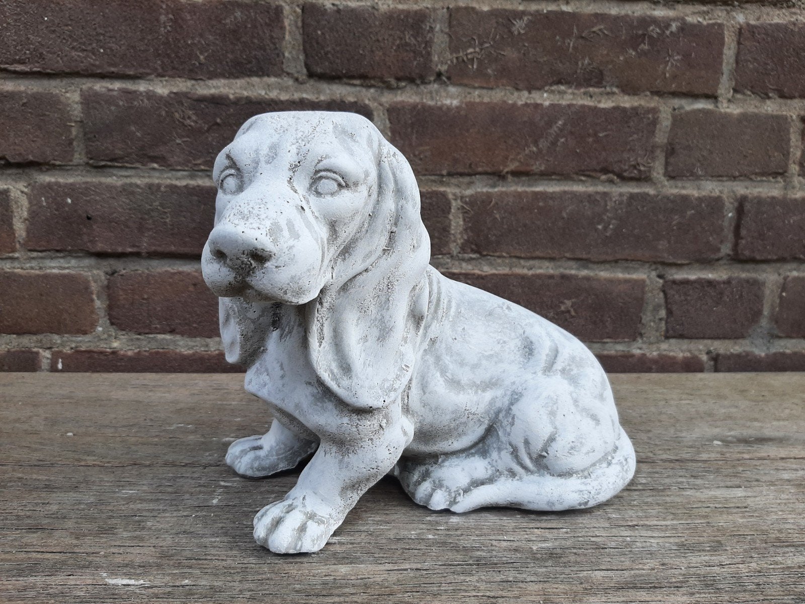 Hond betonnen beeld tuinbeeld beton, Tuin en Terras, Ophalen of Verzenden