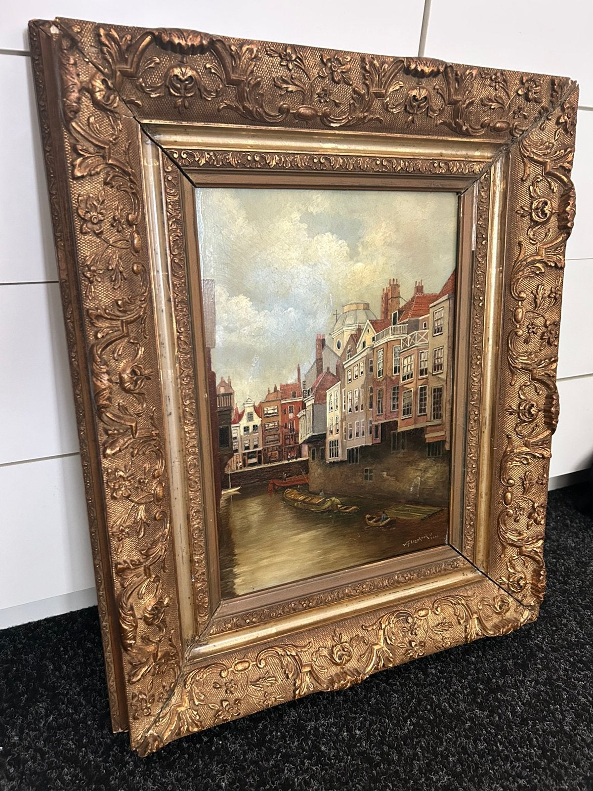 Oude Barok schilderij a lijst 53 x  64 cm, Ophalen