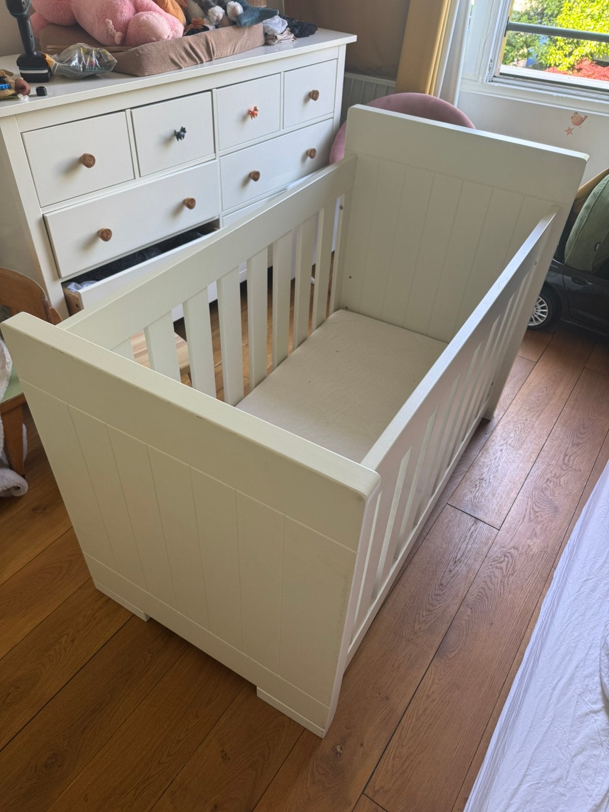 Kinder bed 60/120, Ophalen, 190 cm of minder, Zo goed als nieuw, Hout