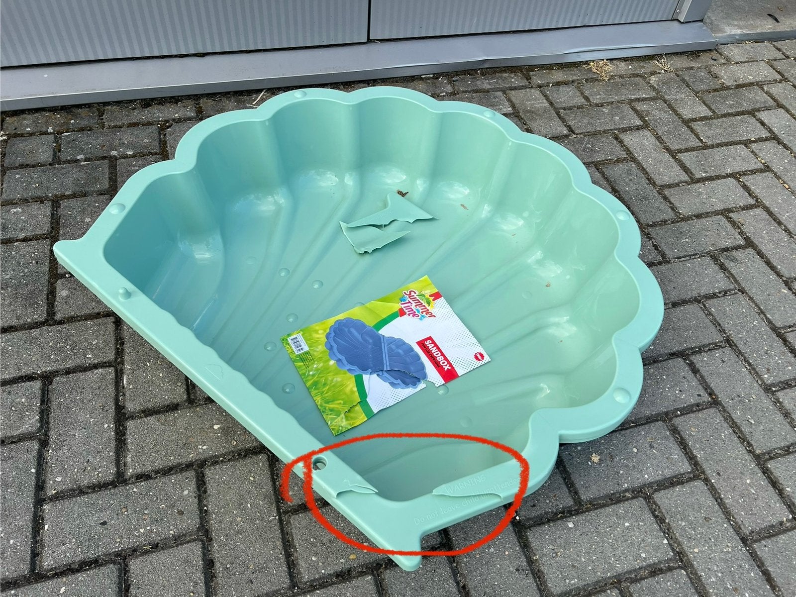 Summertime Schelp Zandbak 2-delig Groen 89x79x18cm, Ophalen of Verzenden, Nieuw