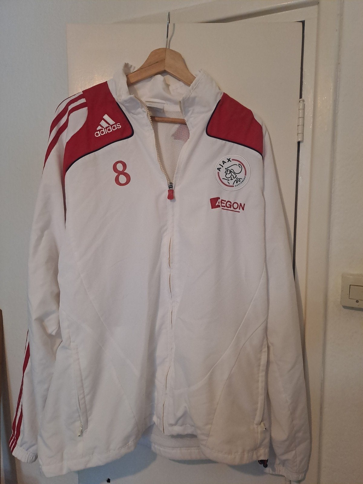 Ajax trainingsjack 2010, Maat 52/54 (L), Blauw, Ophalen of Verzenden, Zo goed als nieuw