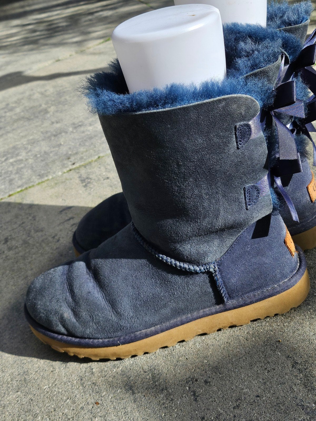 Originele UGG Bailey Bow II laarzen - Marineblauw - Maat 40, Blauw, UGG Australia, Lage of Enkellaarzen, Ophalen of Verzenden