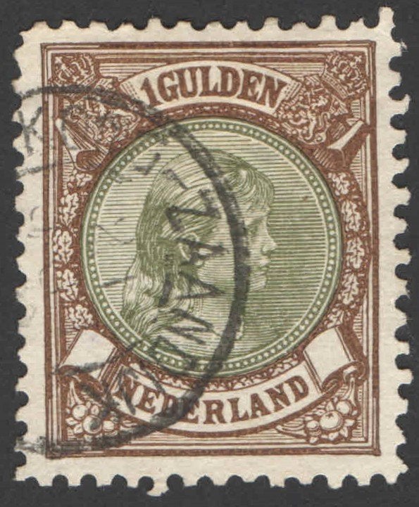 Nederland NVPH nr 46 gestempeld Prinses Wilhelmina 1896, Postzegels en Munten, Postzegels | Nederland, Ophalen of Verzenden, T/m 1940