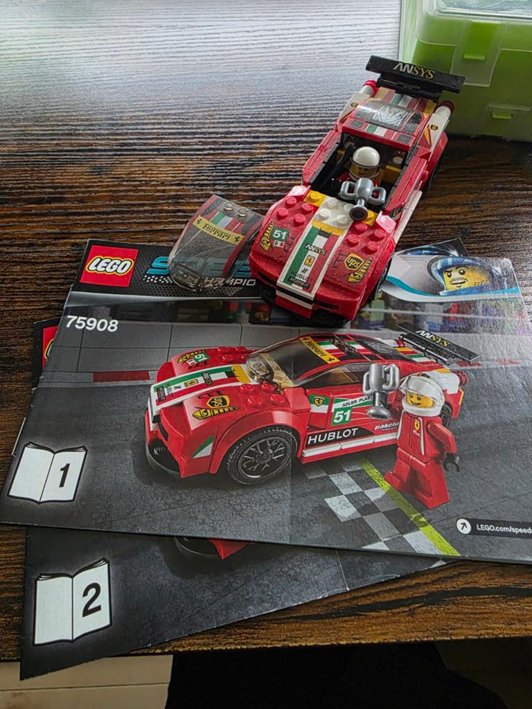 LEGO Speed Champions Ferrari 488 GT3 "Corse" (75908), Lego, Zo goed als nieuw, Complete set, Inclusief instructies